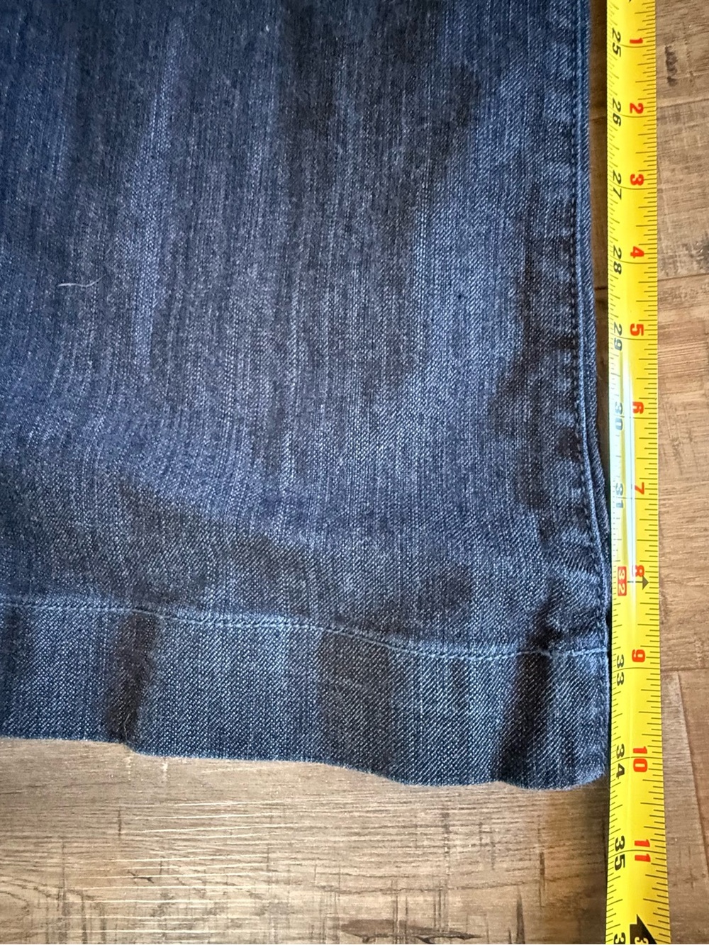 Flared Dark Blue Women's Jeans - Stretch Wide Leg Sz 29 inseam 34 - Picture 5 of 9